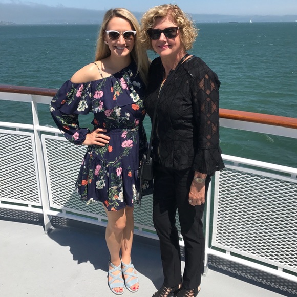 Parker “Clarisse” Floral 100% Silk Mini Dress with One Shoulder Size Small - Picture 7 of 7